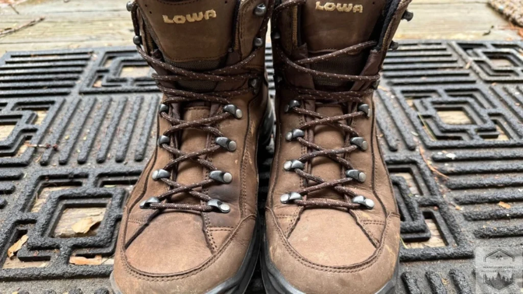 Hiking Boots properly cleaned and dried after a hike in the muddy rain