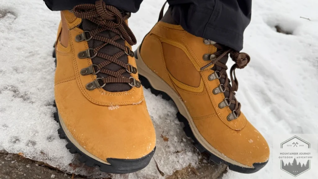 Timberland Mt Maddsen holding grip on a rock showcasing the stability