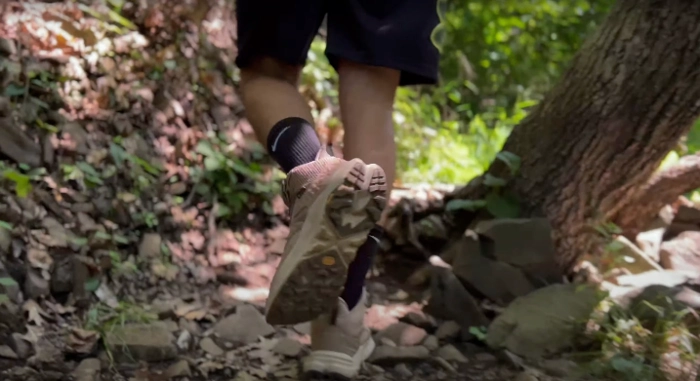 hiking in steep terrain