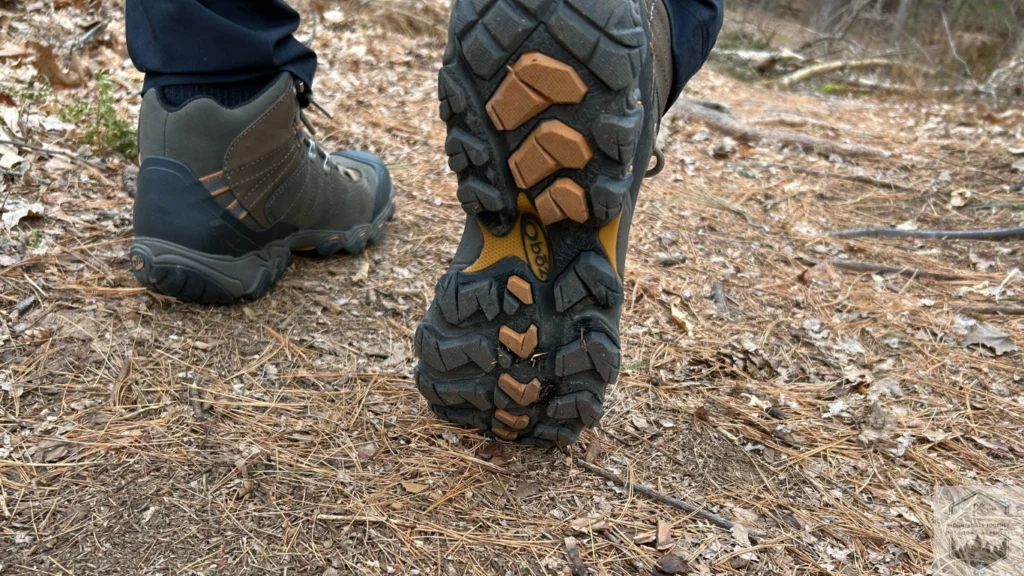 Testing the oboz bridger outsoles on the trail for traction