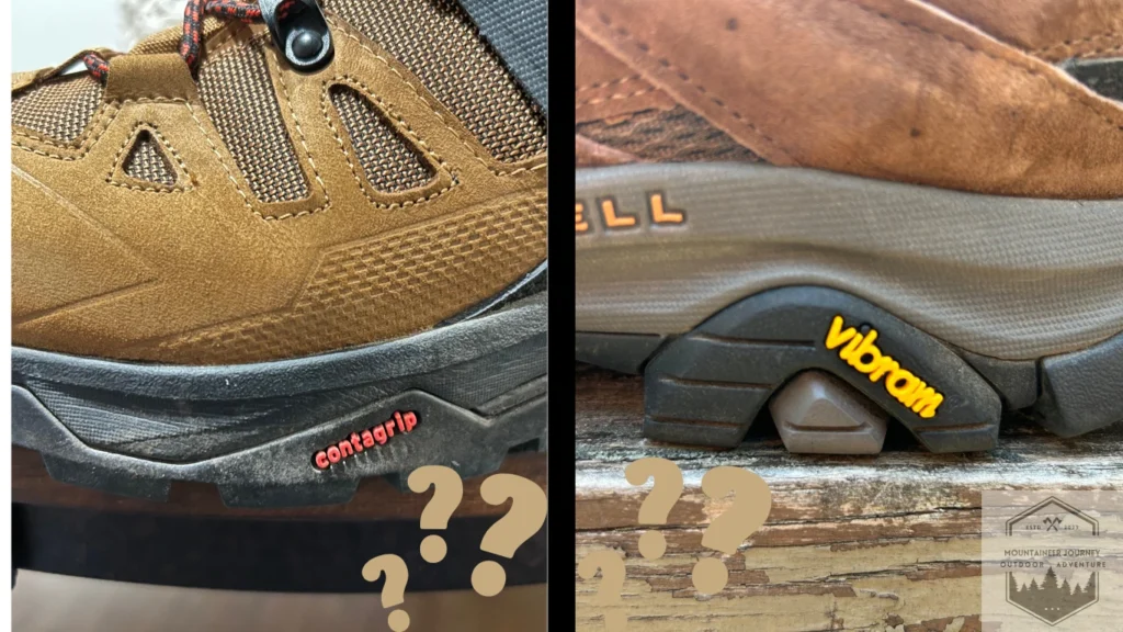 Contagrip(Left) vs Vibram(right) up next to each other