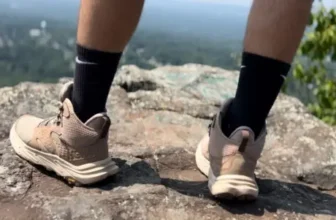 Wearing the Hoka Anacapa 2 on mountain top