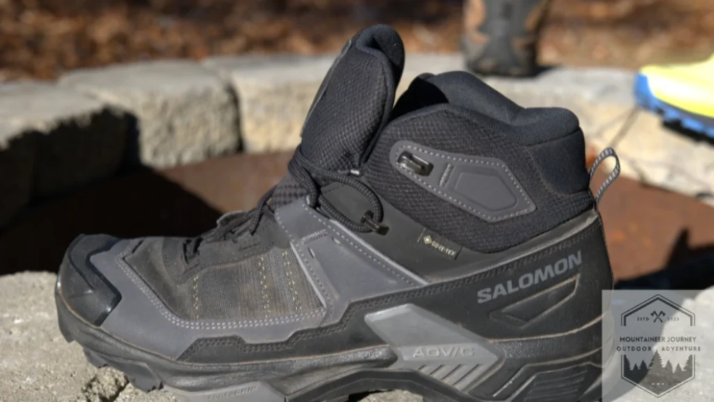 Salomon X Ultra 5 after 120 miles of trail testing, showing no evidence of delamination or stitching failure on the Kevlar-reinforced Matryx upper.