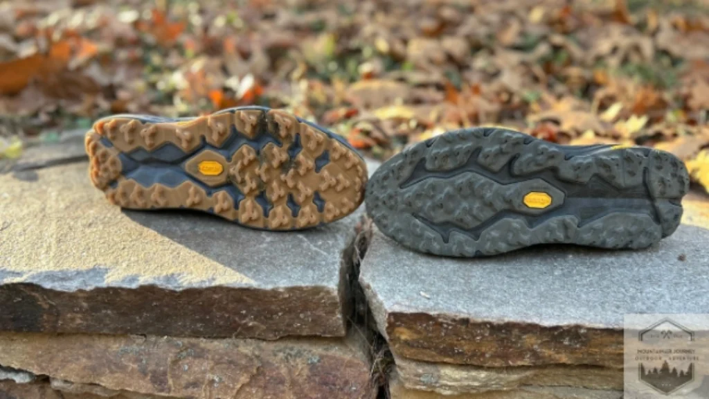 Showing both the speedgoat 5 and 6 vibram megagrip outsoles