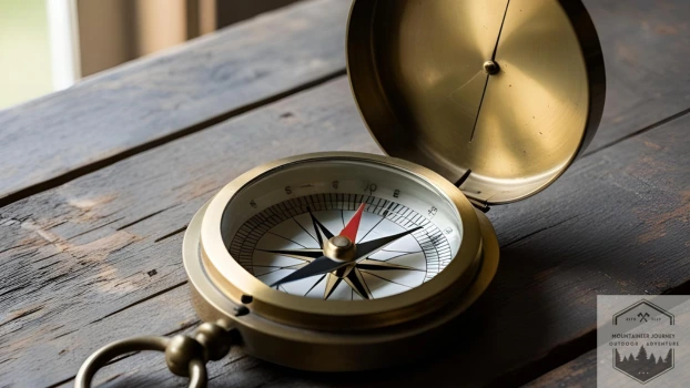 Compass on a table
