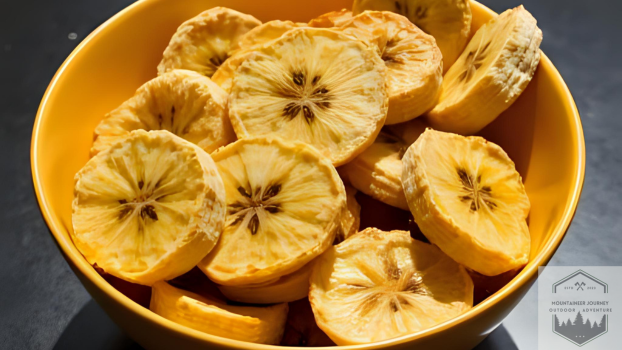 Dehydrated bananas in bowl