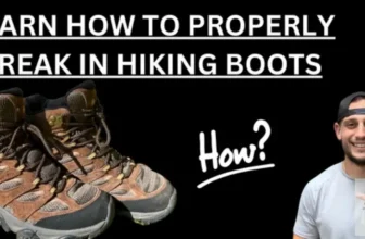 Pointing at hiking boot