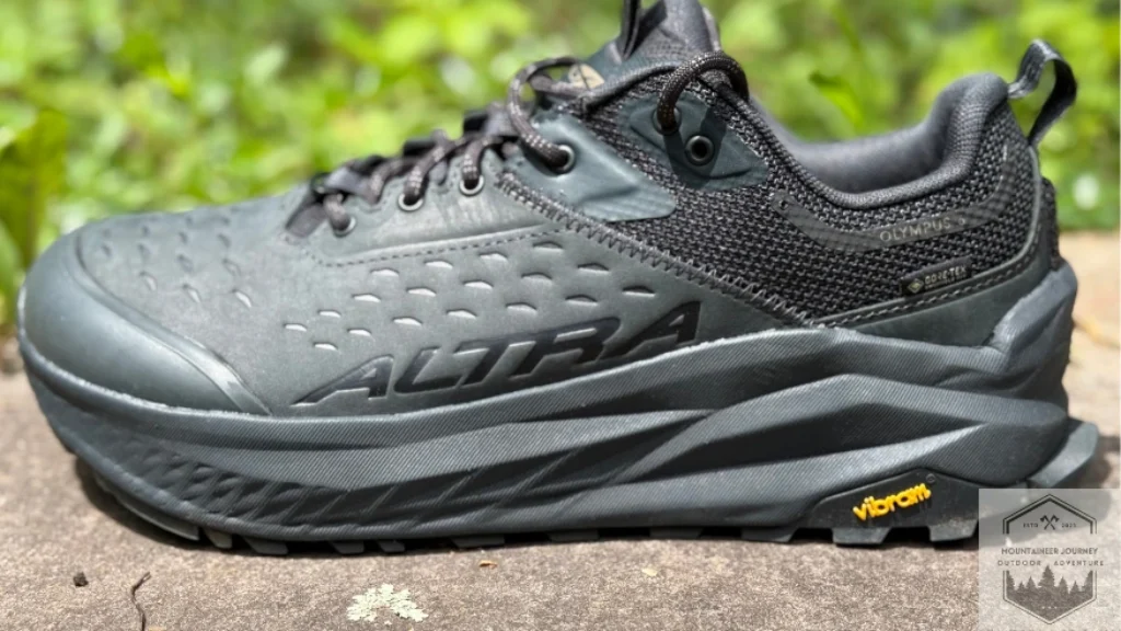 side view of the Altra Olympus 6 showing visbility no wear or tear after our testing