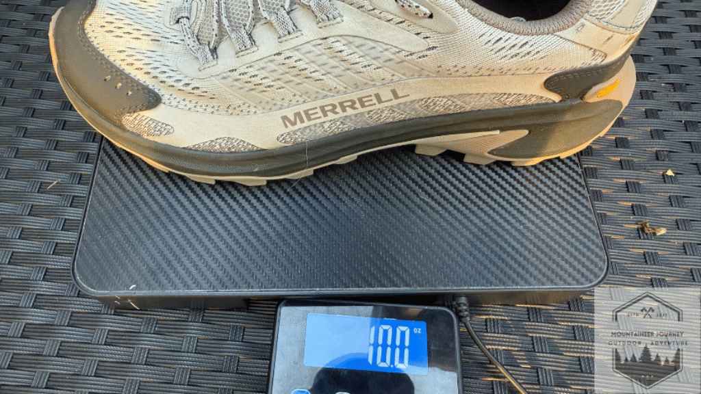 Moab Speed 2 weighing in at 10 ounces on our scale