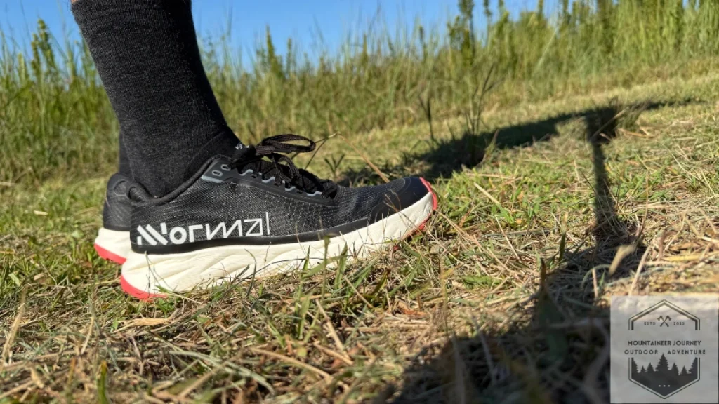 wearing the shoes in grass