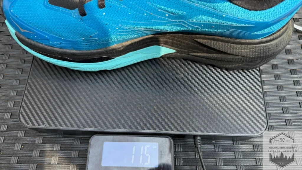 mafate 5 weighing 11.5 ounces on our scale per shoe