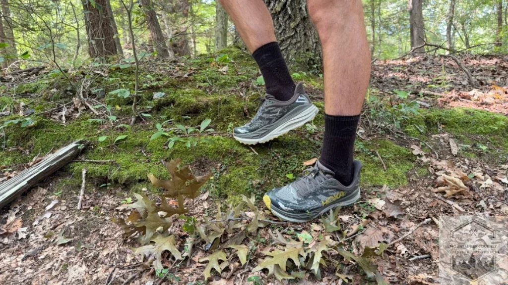 standing in leaves with the stinson 7
