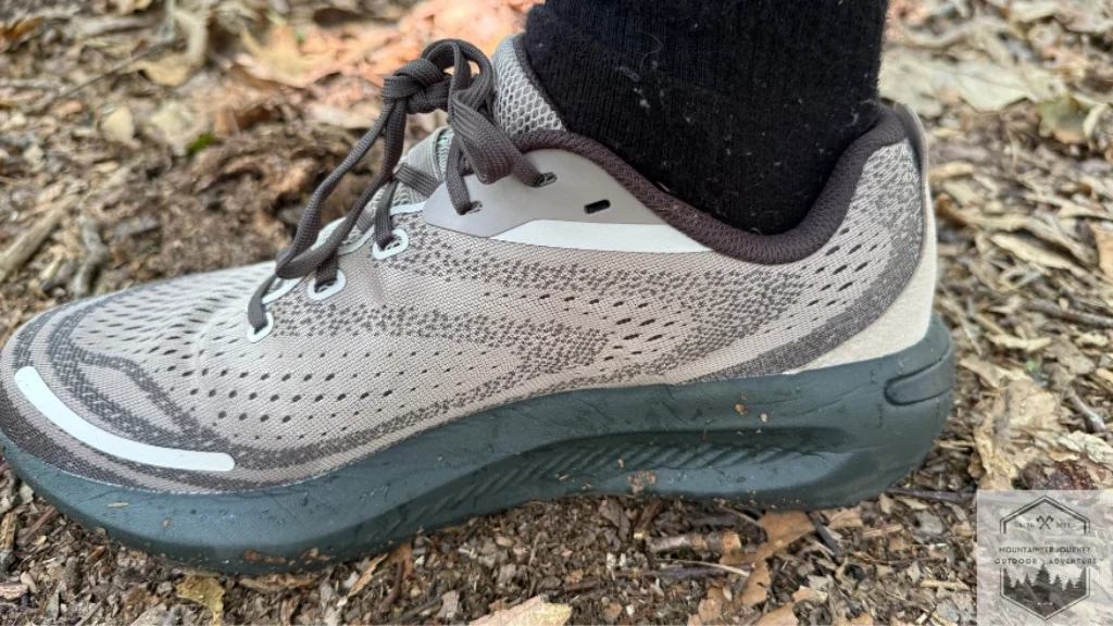 top-down view of the merrell morphlite during our testing on the trail