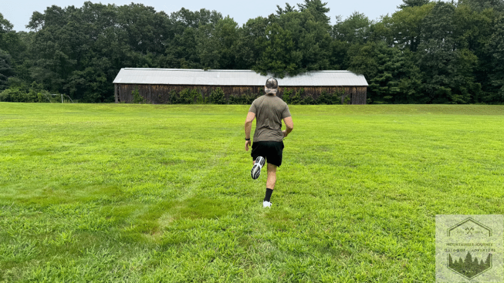 Running in grass with the Brooks Ghost Max 3