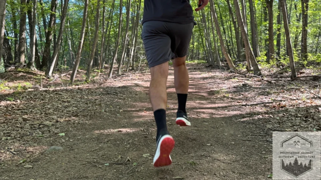 Pushing forward with toe-off on the trail