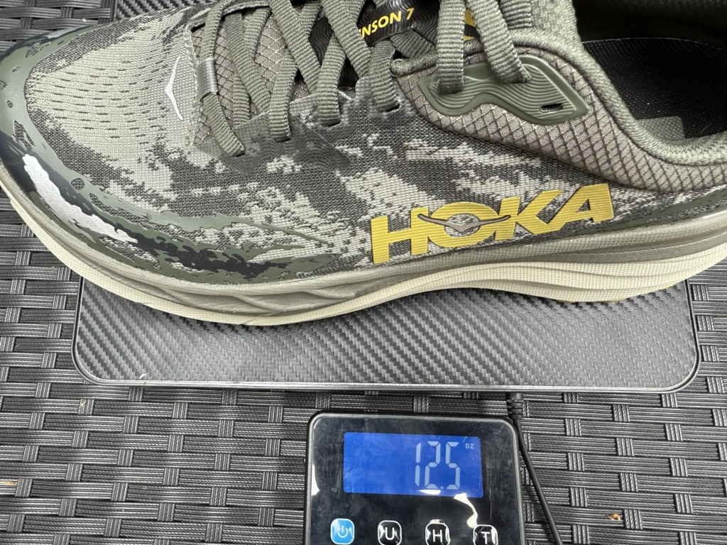 weighing the stinson 7 on our scale at 12.5 ounces per shoe