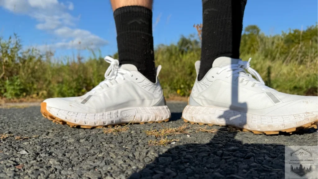 Standing on rocky gravel