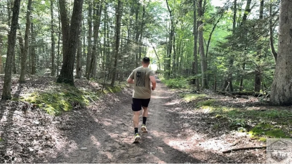 View of our testing process with the mafate x, testing them on the trail
