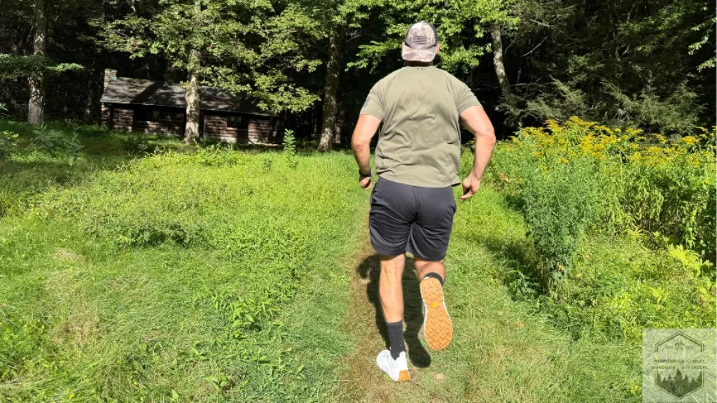 Running on dirt covered path during testing