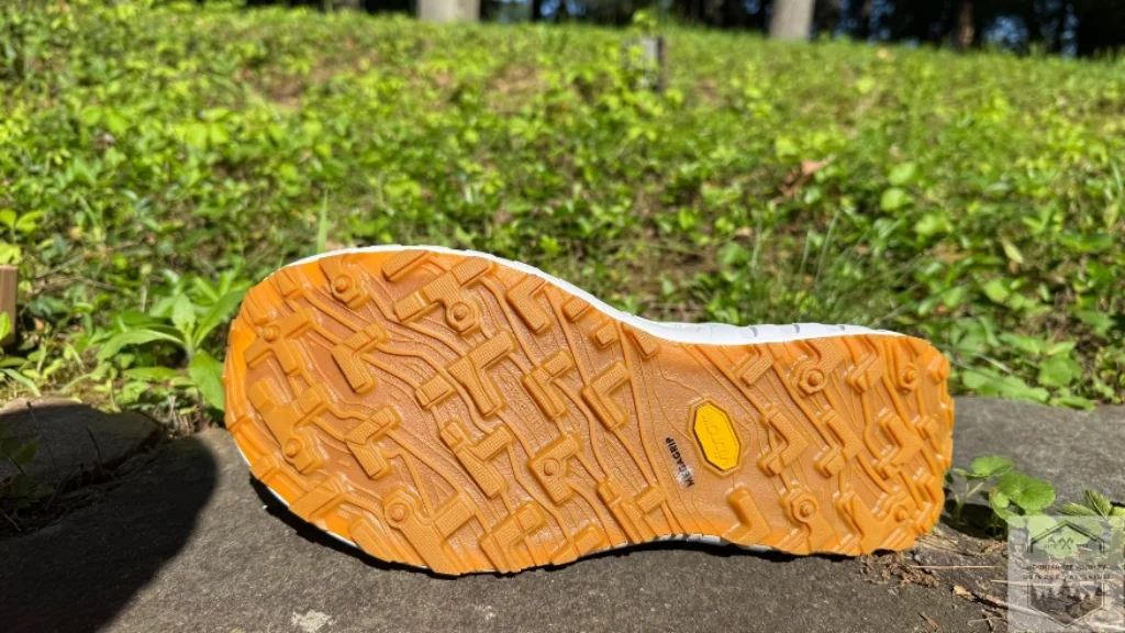 View of the Vibram outsole before testing