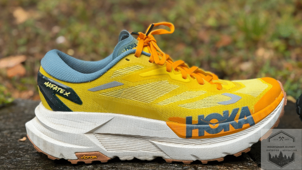 side view of the mafate X, very well cushioned