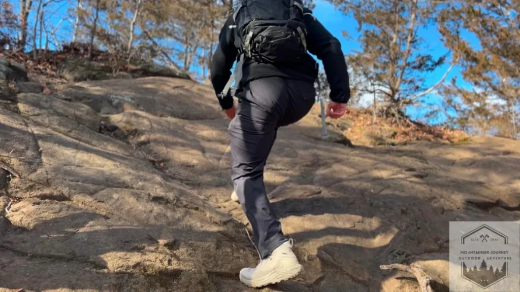 Climbing the mountain in the Hoka Kaha 3, the best traction we have tested to date