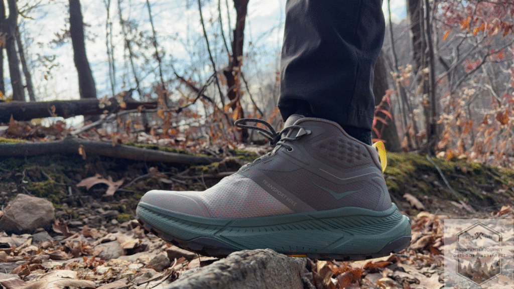 Side view of the boot showing the stack height