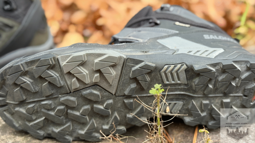 View of the outsole on the X Ultra 5 after 100 miles of testing