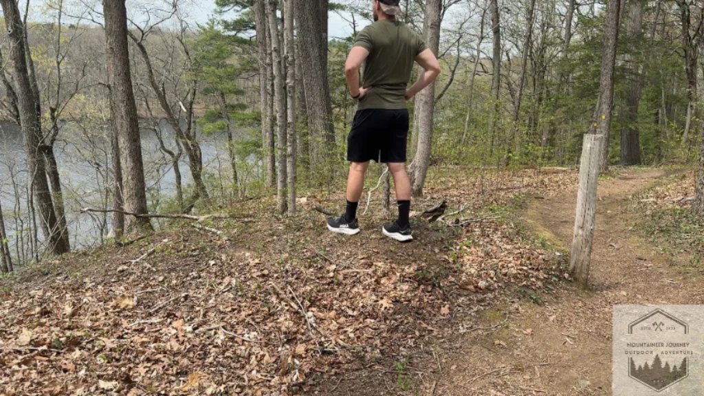 Standing at top of trail after run with Clifton 10