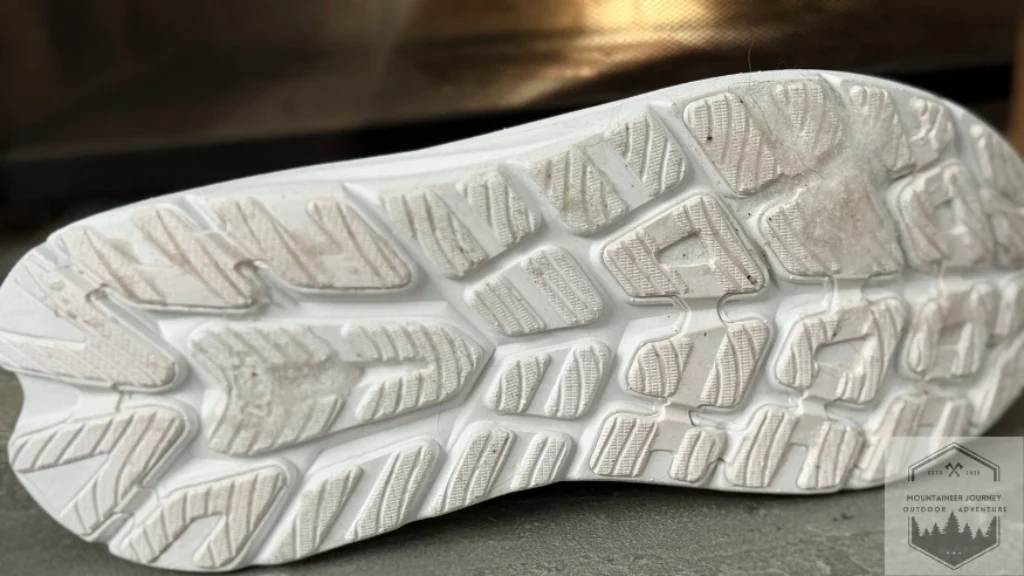 View out outsole with ice stuck into zonal rubber zones after testing