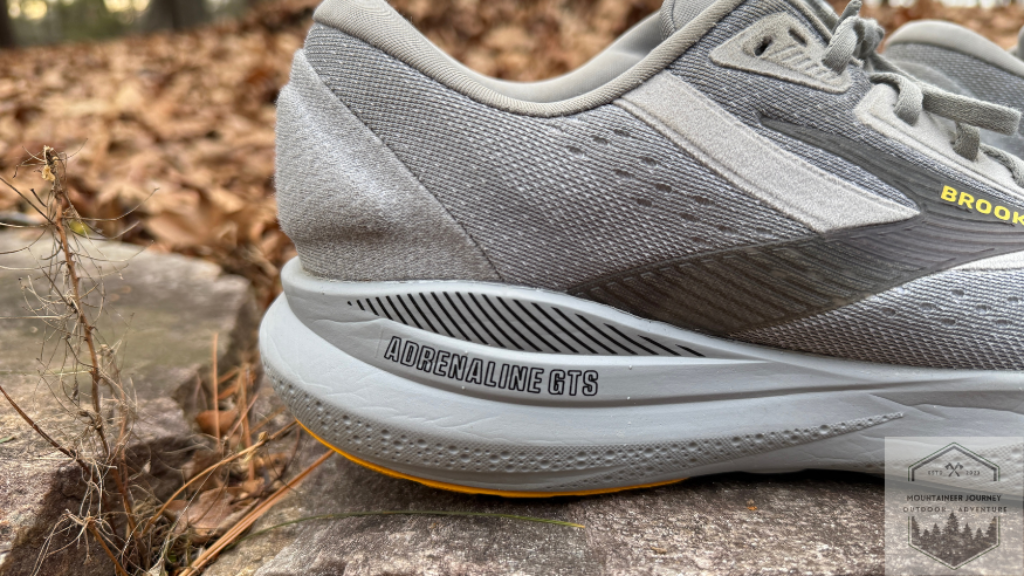 View of the Brooks Adrenaline 24 GTS guide rail system.