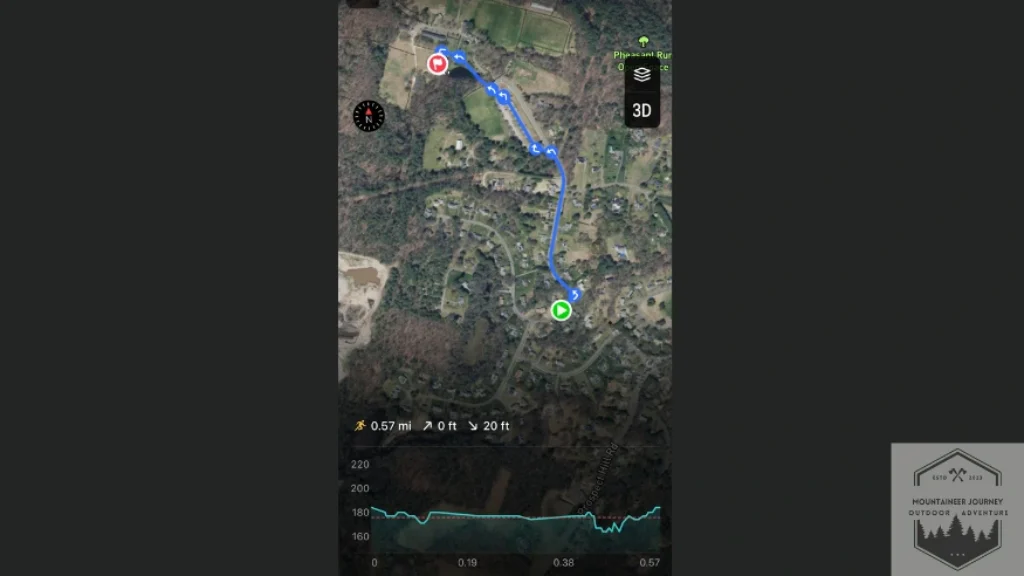 Pre-planned route in COROS app