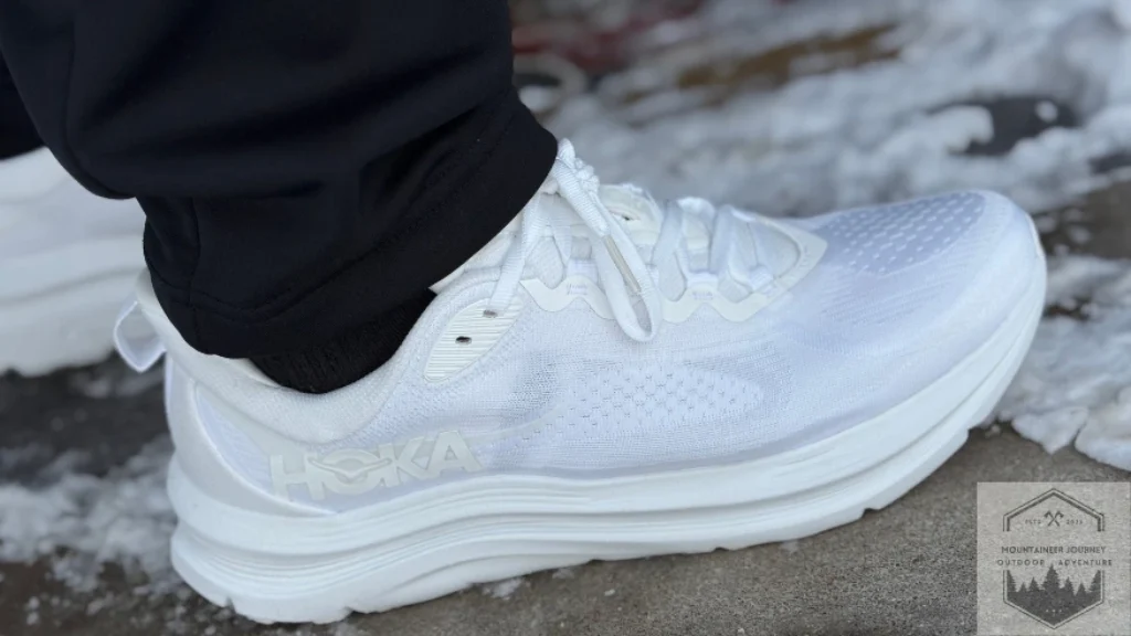 Walking on concrete with shoes, showing meta rocker