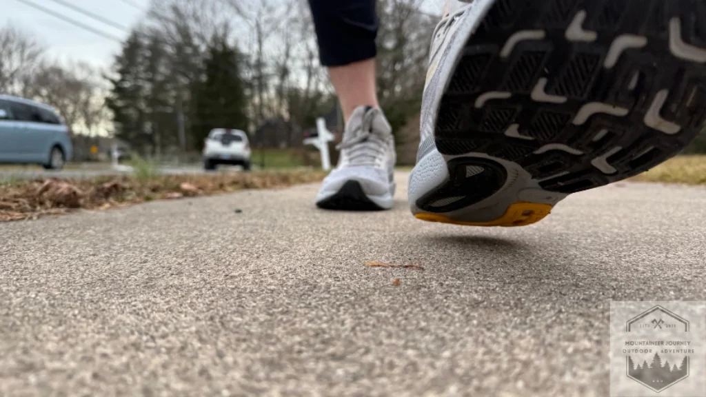 Testing the shoes on concrete