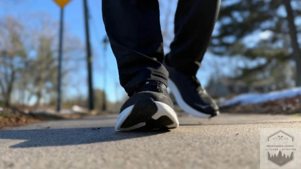 Front view of the Hoka Solimar 2 during impact absorption testing on concrete