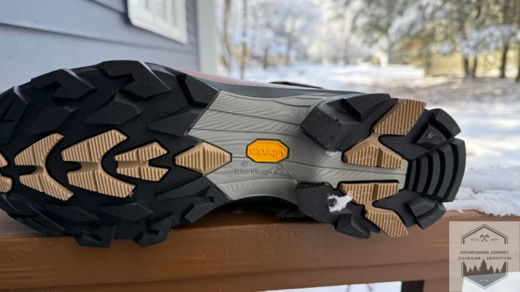 Vibram outsole, we felt it did an exceptional job with grip during our testing.