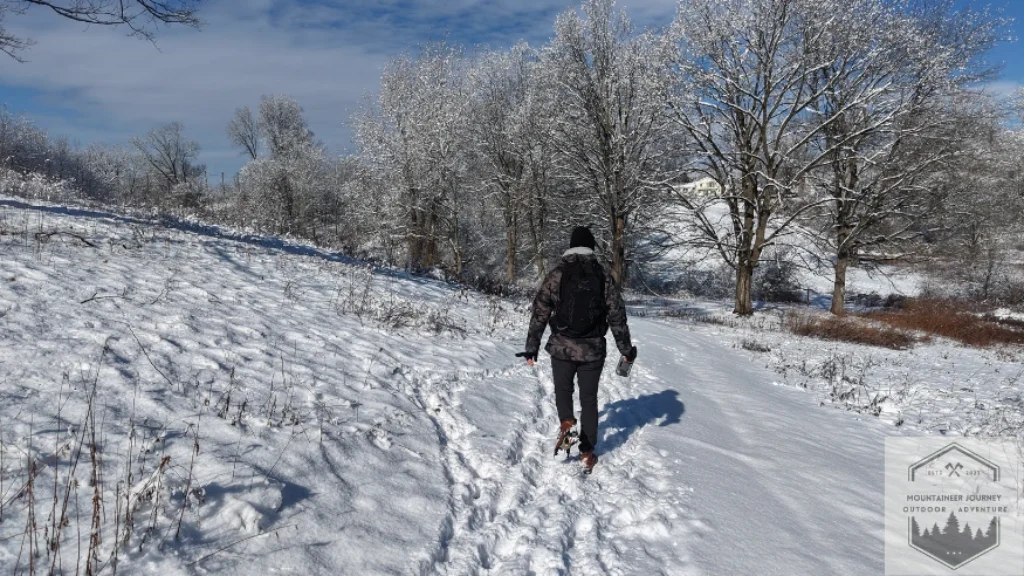 Testing ankle stability during uphill hiking in snow