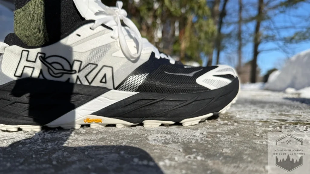 Front view of shoe with toe bumper