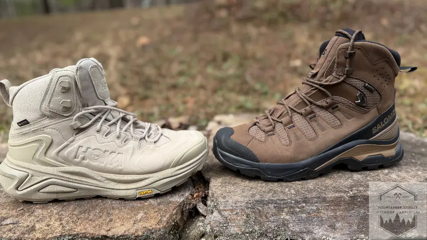 Hoka Kaha 3 facing the Salomon Quest 5