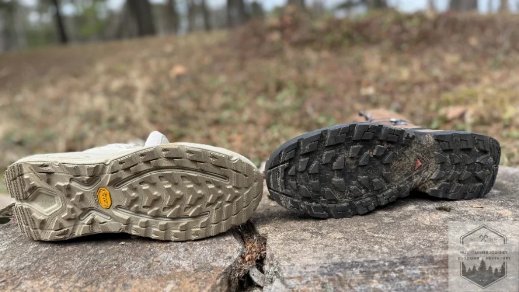 View of traction lugs on Kaha 3 vs Salomon Quest 5 contagrip lugs