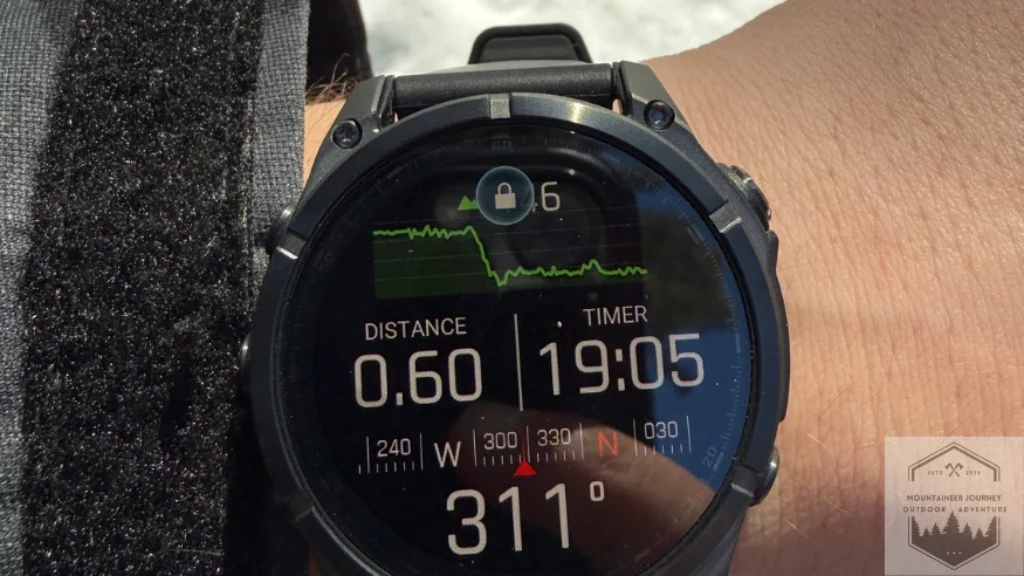 Garmin Fenix 8 watch face on lock-screen still bright enough to read stats without having to unlock
