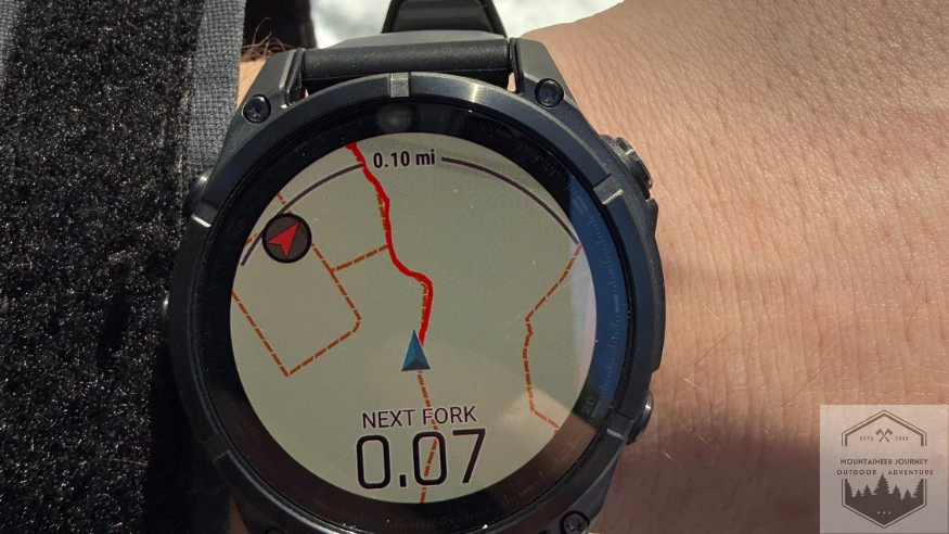 Full Topographic map on watch during testing