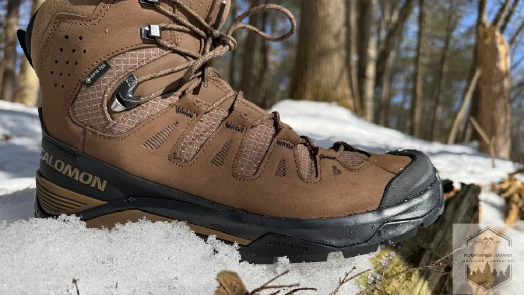 View of the advanced chassis on the Quest 5 on the lateral side of the boots.