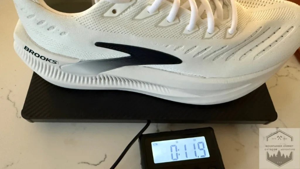 Brooks Glycerin max 2 on our scale weighing 11.9 ounces